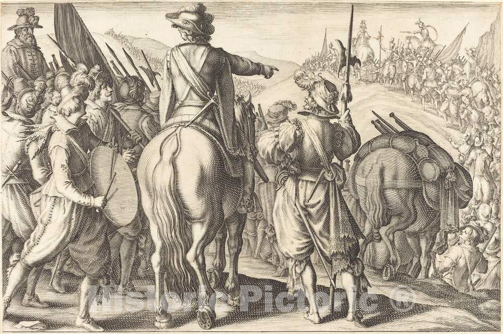 Art Print : Jacques Callot, The Troops on The March, c. 1614 - Vintage Wall Art