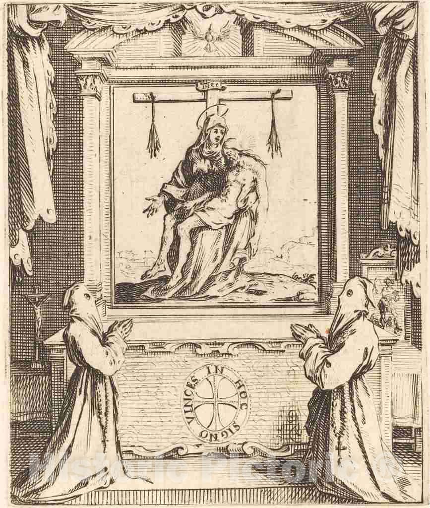 Art Print : Jacques Callot, Frontispiece for The Order of The White Penitents at Nancy - Vintage Wall Art