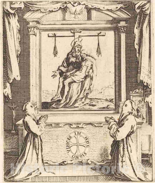 Art Print : Jacques Callot, Frontispiece for The Order of The White Penitents at Nancy - Vintage Wall Art