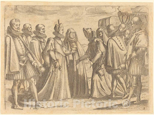 Art Print : Jacques Callot, Reception at Mantua, 1612 - Vintage Wall Art
