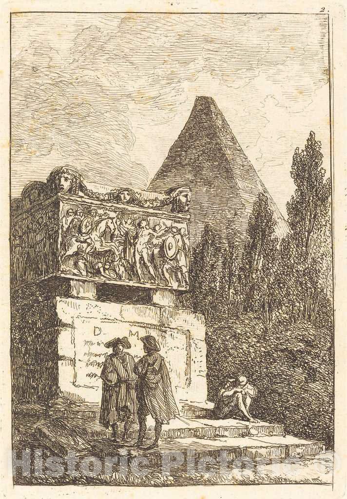 Art Print : Hubert Robert, The Sarcophagus - Vintage Wall Art