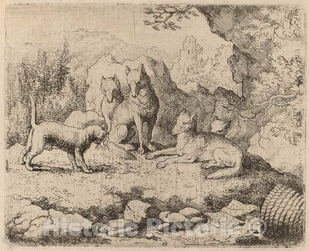 Art Print : Allart Van Everdingen, The Cat Sent as Messenger, c.1651 - Vintage Wall Art