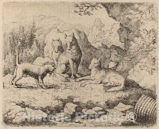 Art Print : Allart Van Everdingen, The Cat Sent as Messenger, c.1651 - Vintage Wall Art