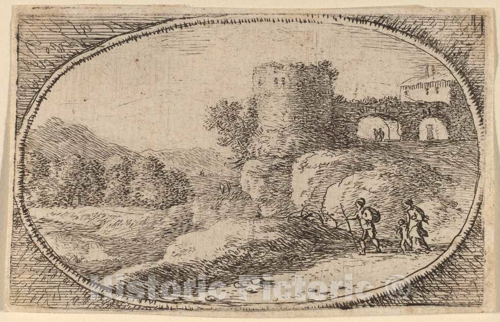 Art Print : Herman Van Swanevelt, The Large Round Tower - Vintage Wall Art