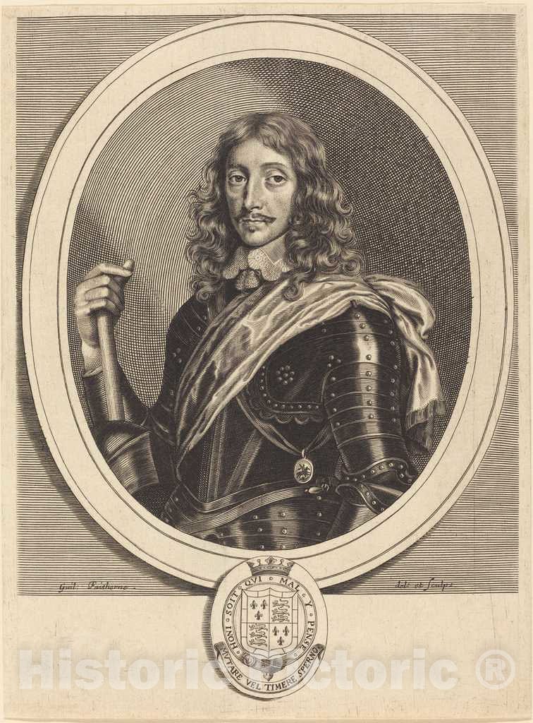Art Print : William Faithorne, Henry Somerset, 1st Duke of Beaufort, K.G - Vintage Wall Art