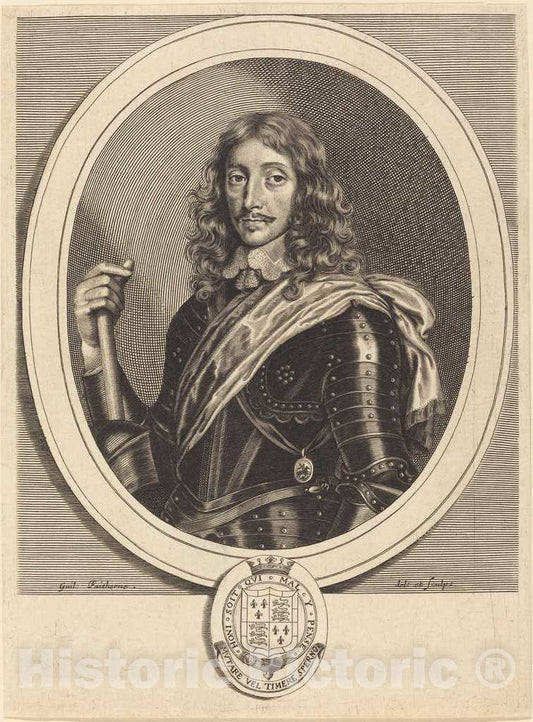 Art Print : William Faithorne, Henry Somerset, 1st Duke of Beaufort, K.G - Vintage Wall Art