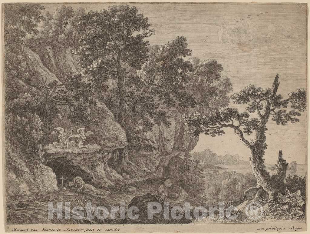 Art Print : Herman Van Swanevelt, Mary Magdalene Repentant - Vintage Wall Art