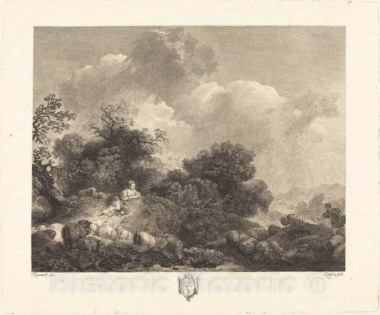 Art Print : Godefroy After Fragonard, Annette a l'age de Quinze ans (Annette at The Age of Fifteen Years) - Vintage Wall Art