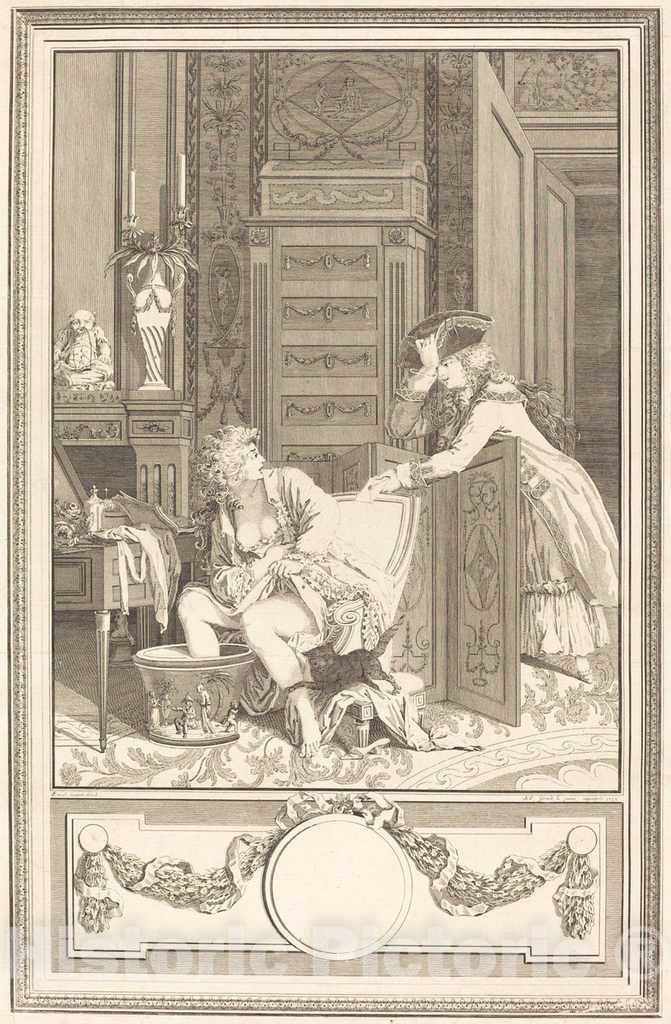Art Print : Cosme Giraud After Borel, Le bain des Pieds (The Foot-Bath), in or After 1810 - Vintage Wall Art