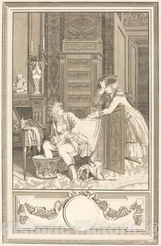 Art Print : Cosme Giraud After Borel, Le bain des Pieds (The Foot-Bath), in or After 1810 - Vintage Wall Art