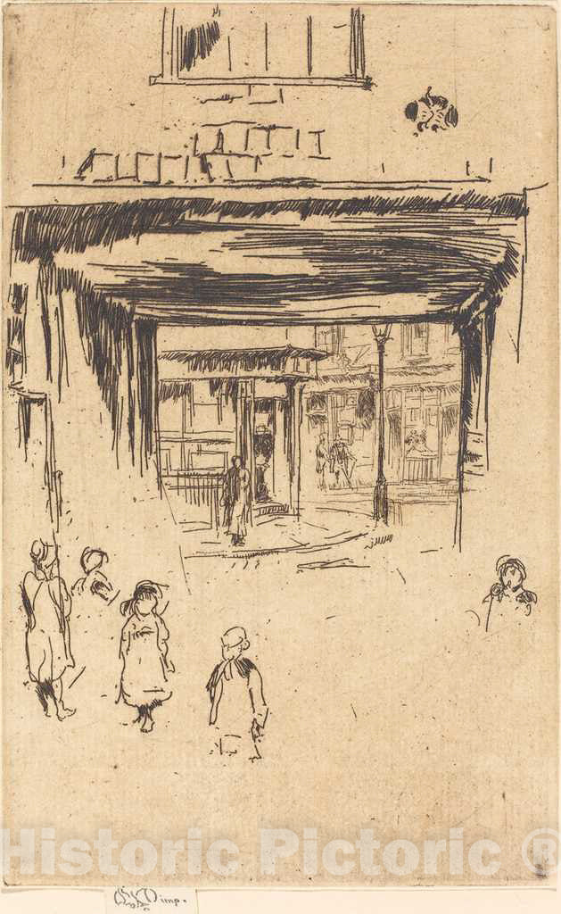 Art Print : James McNeill Whistler, Drury Lane, c.1881 - Vintage Wall Art