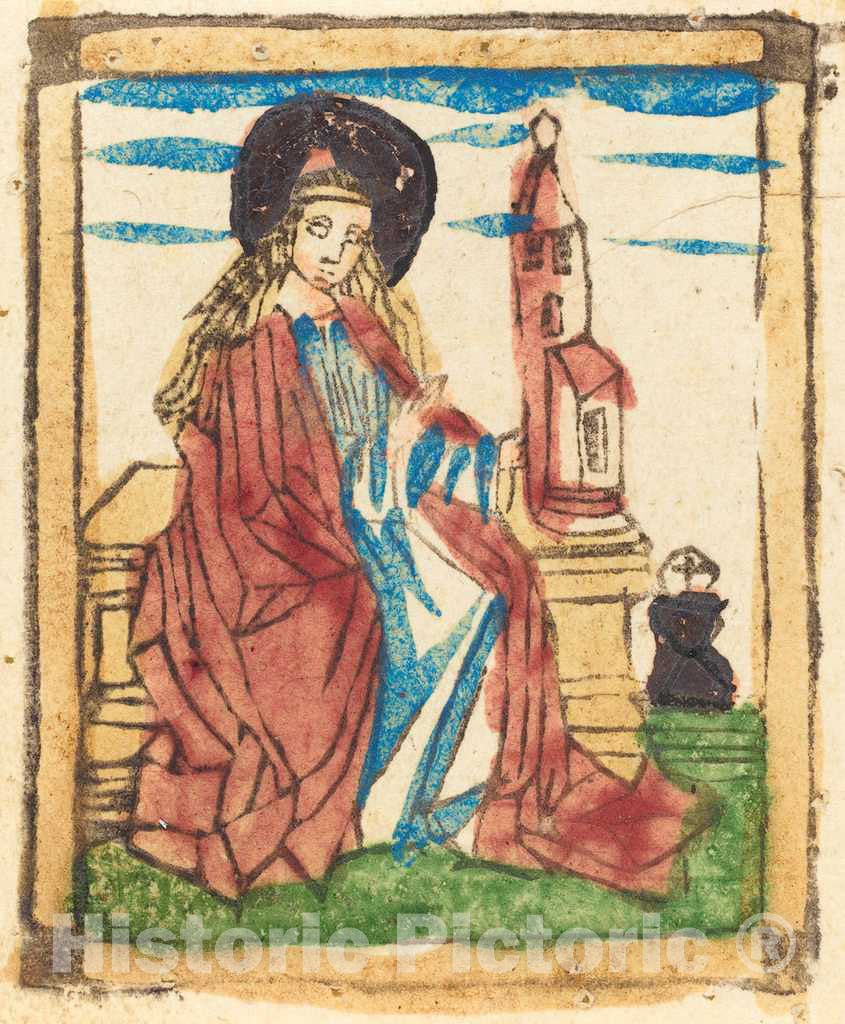 Art Print : Saint Barbara, c.1465 - Vintage Wall Art