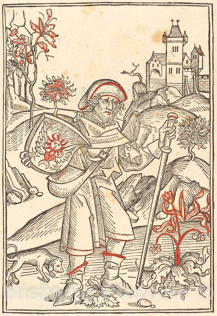 Art Print : Gerson as Pilgrim, 1489 - Vintage Wall Art