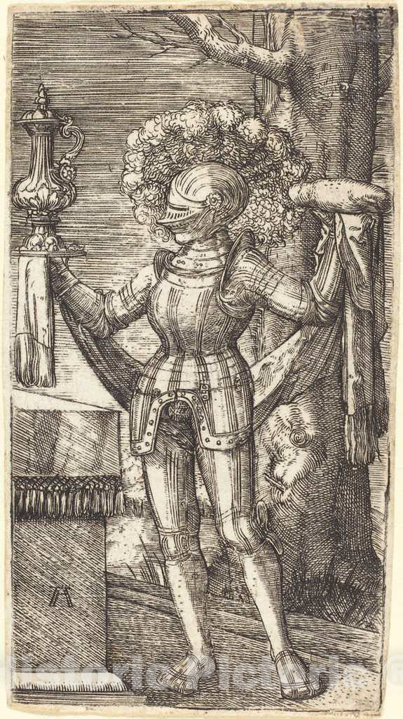 Art Print : Albrecht Altdorfer, Knight in Armour with Bread and Wine, c.1514 - Vintage Wall Art
