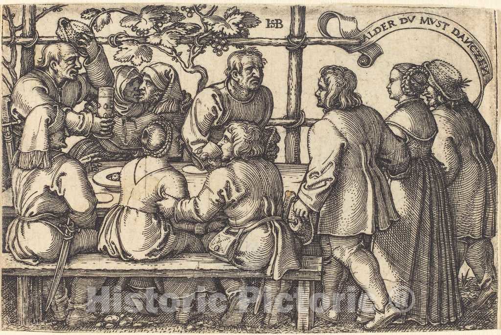 Art Print : Sebald Beham, Peasants' Feast - Vintage Wall Art