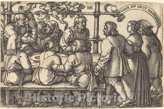 Art Print : Sebald Beham, Peasants' Feast - Vintage Wall Art