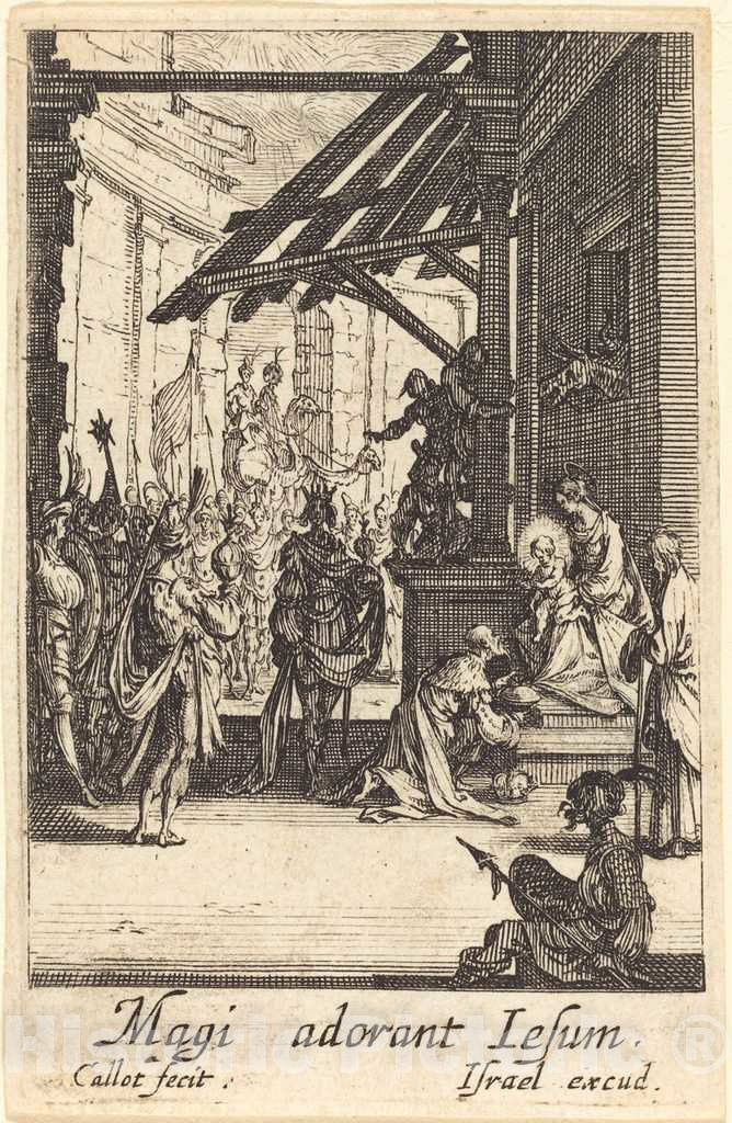Art Print : Jacques Callot, The Adoration of The Magi, in or After 1630 - Vintage Wall Art