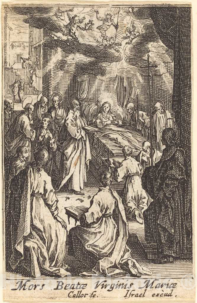 Art Print : Jacques Callot, The Death of The Virgin, in or After 1630 - Vintage Wall Art