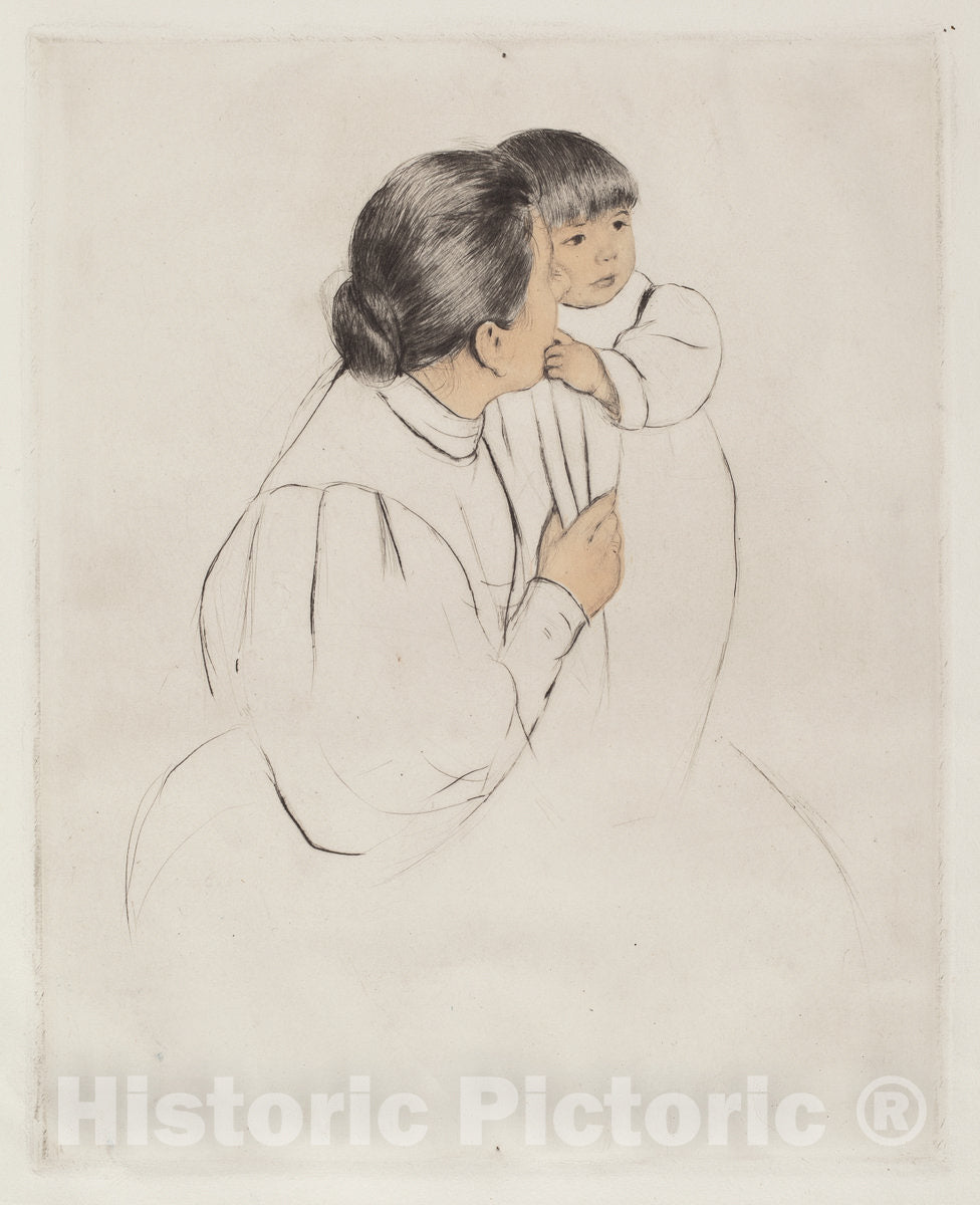 Art Print : Mary Cassatt, Peasant Mother and Child, c. 1894 - Vintage Wall Art