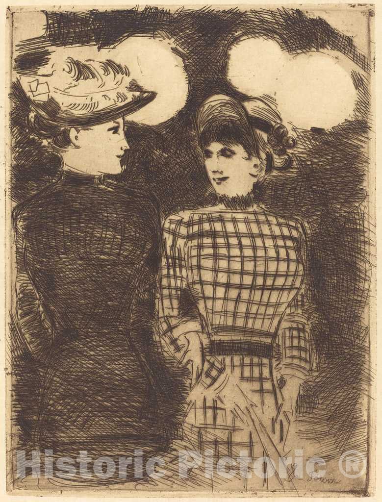 Art Print : Louis Forain, to Bullier's, c. 1876 - Vintage Wall Art