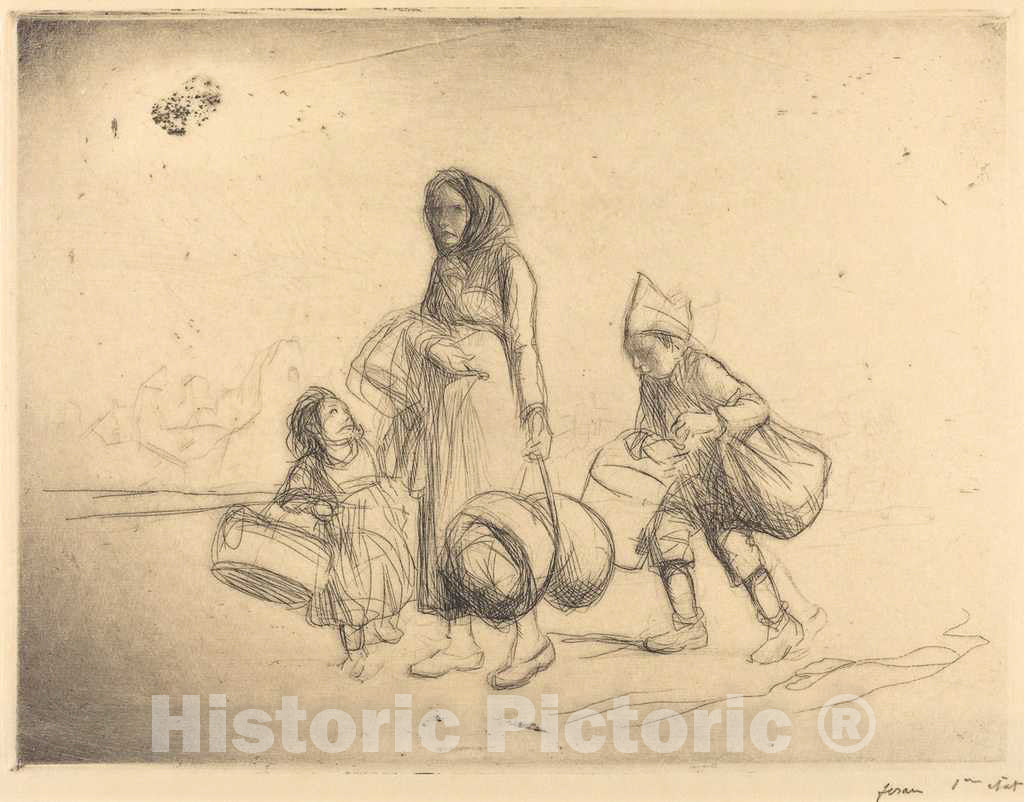 Art Print : Louis Forain, The Return Home, c. 1915 - Vintage Wall Art