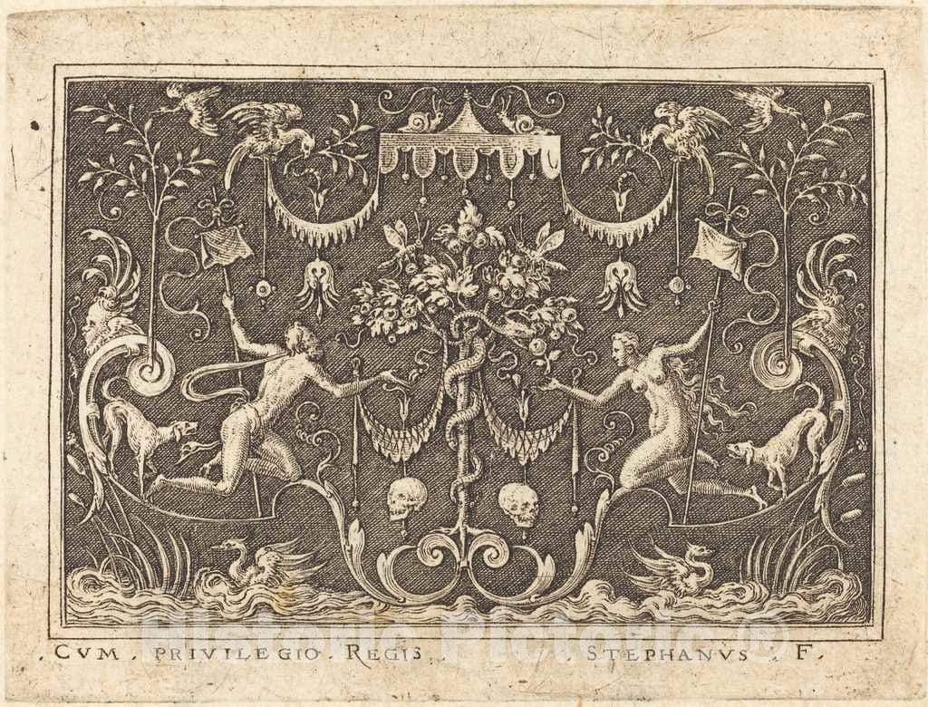 Art Print : Etienne Delaune, The Fall of Man - Vintage Wall Art