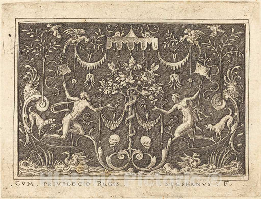 Art Print : Etienne Delaune, The Fall of Man - Vintage Wall Art