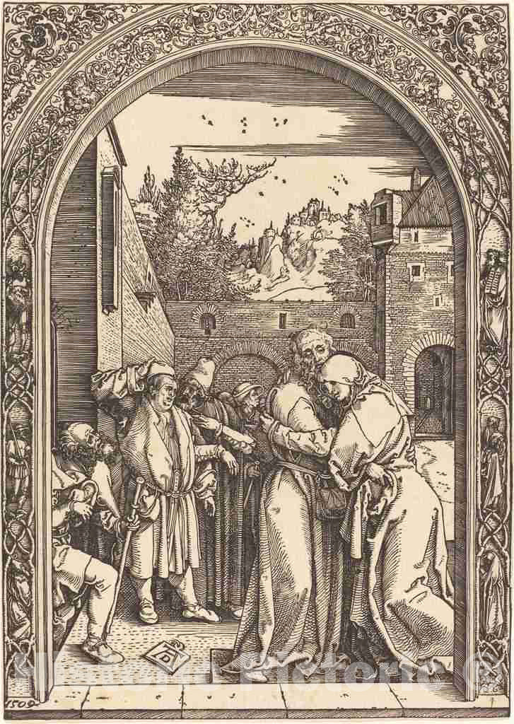 Art Print : Albrecht DÃ¼rer, Joachim and Anna at The Golden Gate, 1504 - Vintage Wall Art
