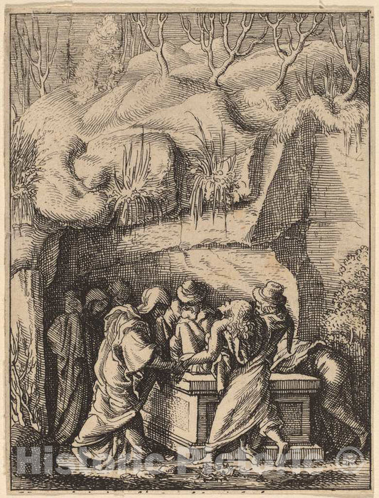 Art Print : Wenceslaus Hollar, The Entombment - Vintage Wall Art