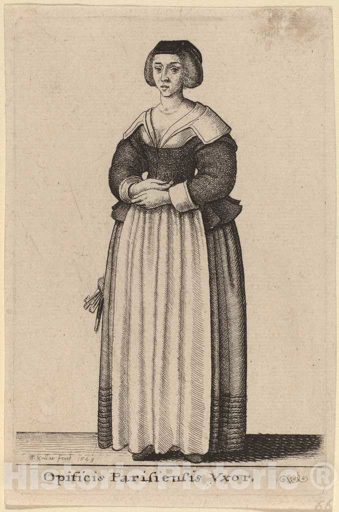 Art Print : Wenceslaus Hollar, Opificis Parisiensis Vxor, 1643 - Vintage Wall Art