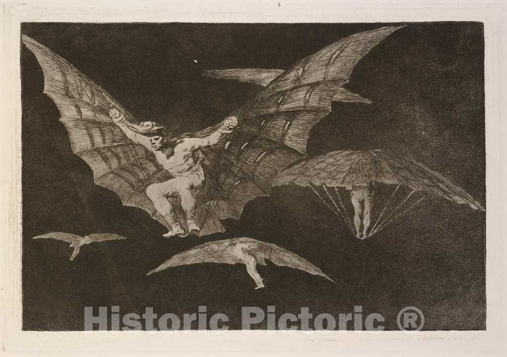 Art Print : Francisco de Goya, Modo de volar (A Way of Flying), 1864 - Vintage Wall Art
