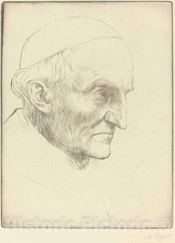 Art Print : Alphonse Legros, Cardinal Manning, 3rd Plate - Vintage Wall Art
