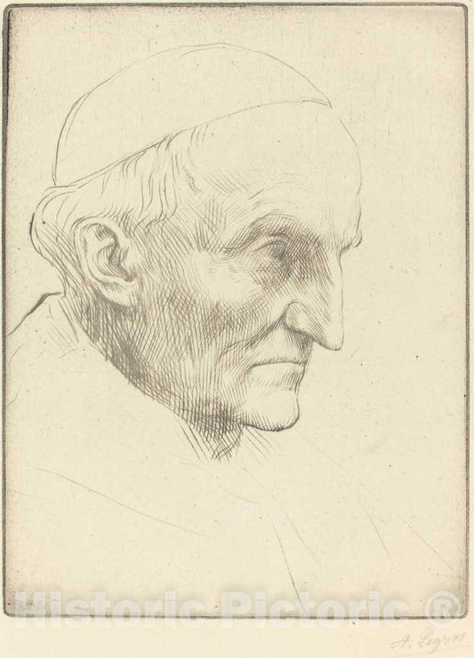 Art Print : Alphonse Legros, Cardinal Manning, 3rd Plate - Vintage Wall Art