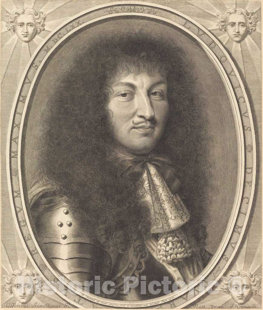 Art Print : Robert Nanteuil, Louis XIV, 1670 - Vintage Wall Art