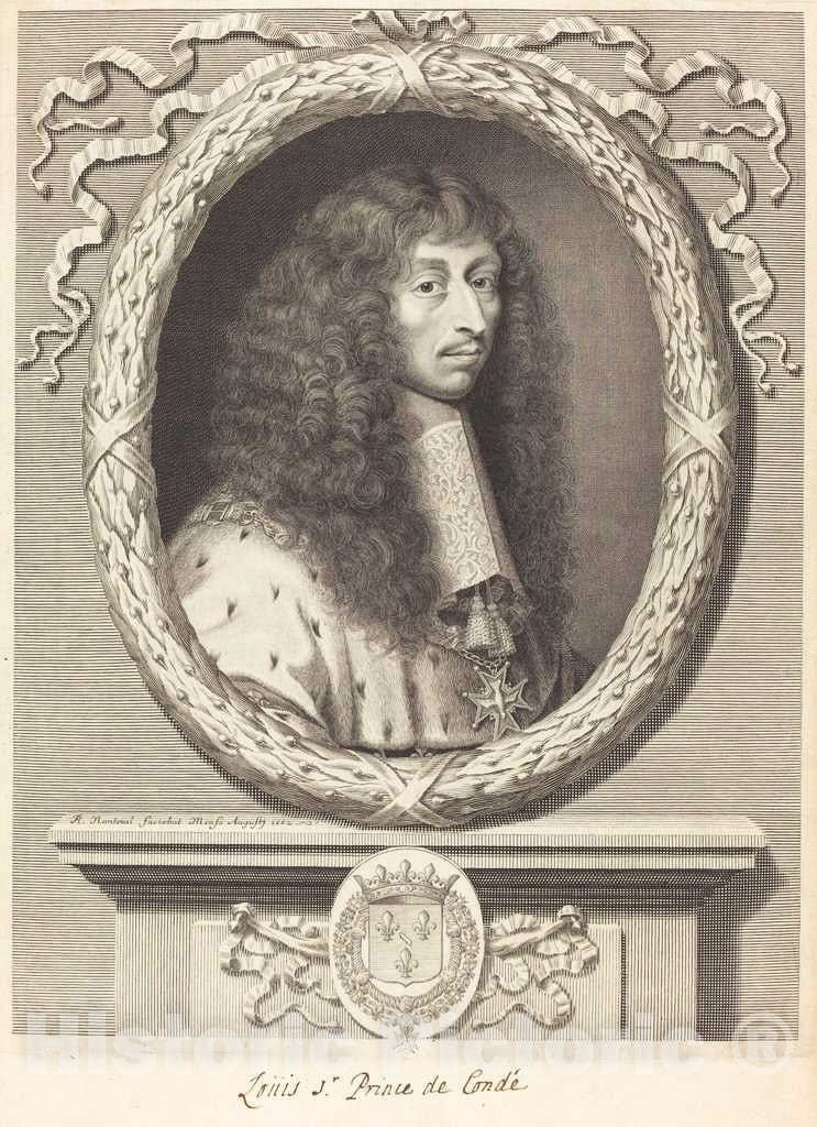 Art Print : Robert Nanteuil, Louis II, Prince de Conde, 1662 - Vintage Wall Art