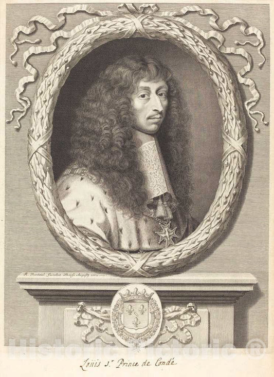 Art Print : Robert Nanteuil, Louis II, Prince de Conde, 1662 - Vintage Wall Art