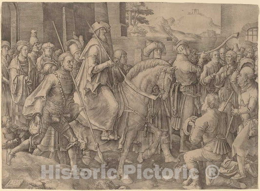 Art Print : Lucas Van Leyden, The Triumph of Mordecai, 1515 - Vintage Wall Art