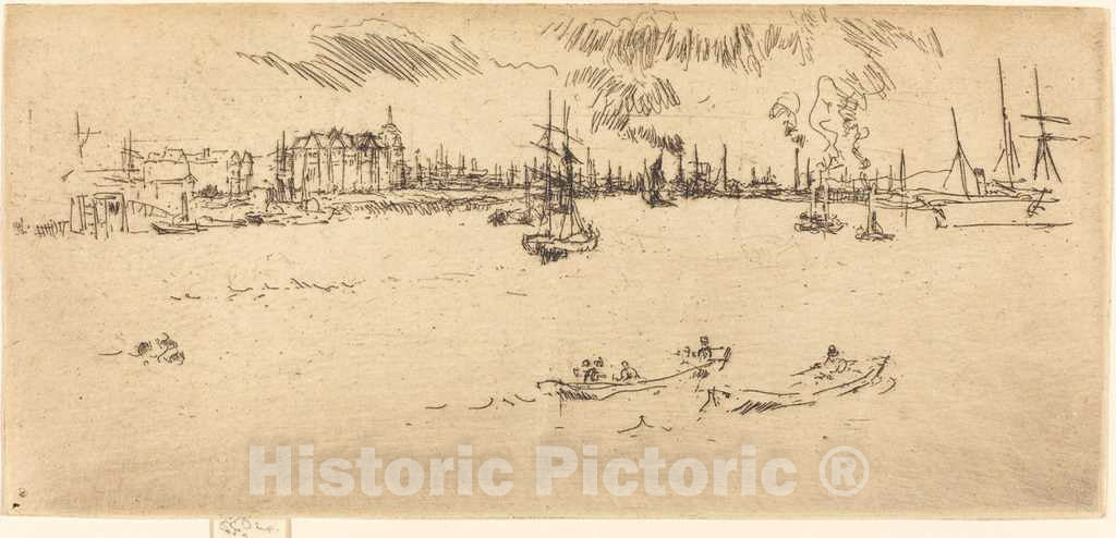 Art Print : James McNeill Whistler, Tilbury, 1887 - Vintage Wall Art