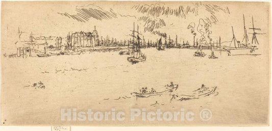 Art Print : James McNeill Whistler, Tilbury, 1887 - Vintage Wall Art