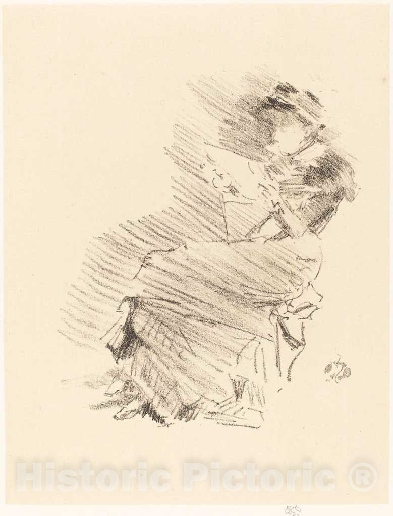 Art Print : James McNeill Whistler, Reading, c.1883 - Vintage Wall Art