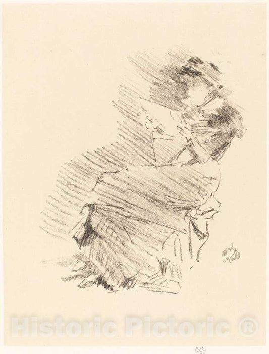 Art Print : James McNeill Whistler, Reading, c.1883 - Vintage Wall Art