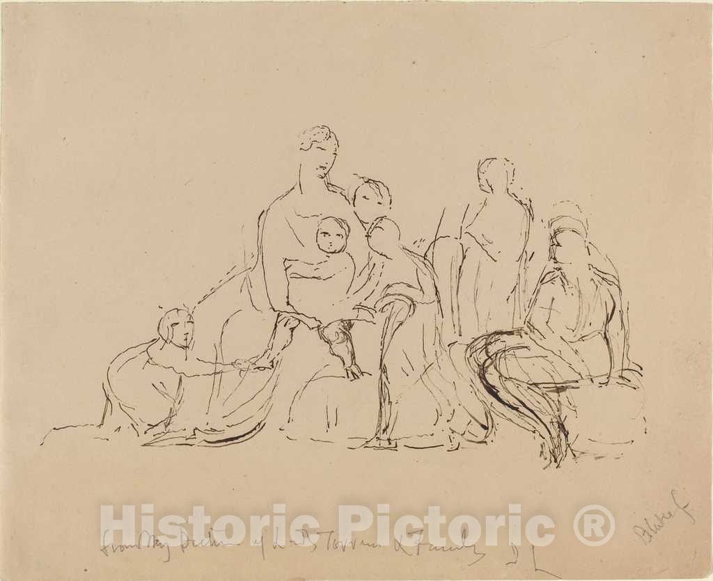 Art Print : Blake After Linnell, Lady Torrens and Family, c. 1825 - Vintage Wall Art