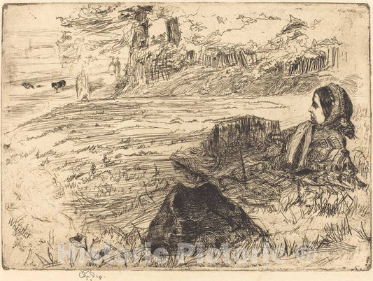 Art Print : James McNeill Whistler, Nursemaid and Child, 1859 - Vintage Wall Art