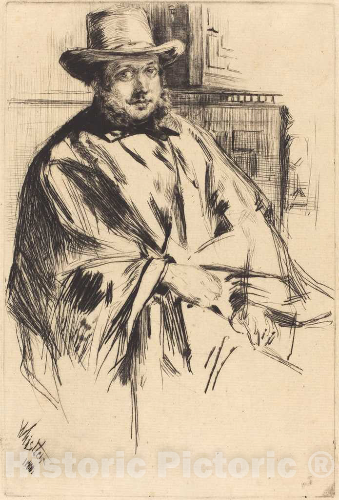 Art Print : James McNeill Whistler, Mr. Davis (Mr. Mann), 1860 - Vintage Wall Art