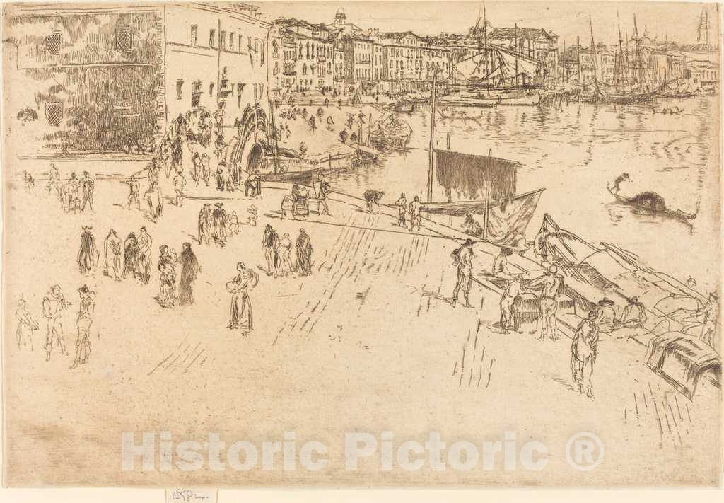 Art Print : James McNeill Whistler, The Riva, No.I, c.1880 - Vintage Wall Art