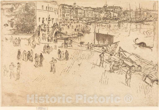 Art Print : James McNeill Whistler, The Riva, No.I, c.1880 - Vintage Wall Art