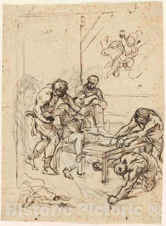 Art Print : Lodovico Carracci, The Martyrdom of Saint Lawrence - Vintage Wall Art