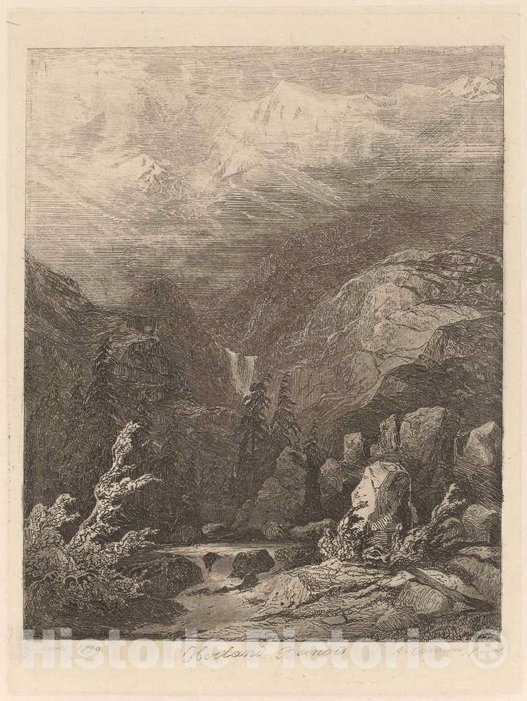 Art Print : Alexandre Calame, Heiland Bernois, 1838 - Vintage Wall Art