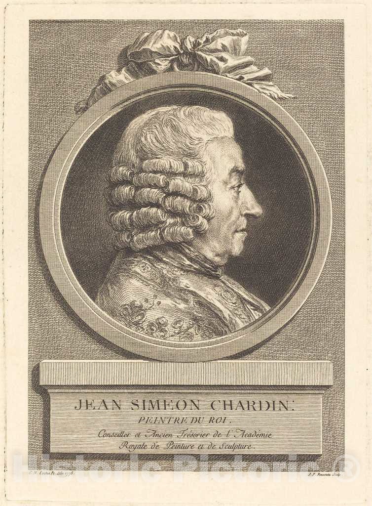Art Print : Jean Francois Rousseau, Jean Baptiste Simeon Chardin, 1776 - Vintage Wall Art