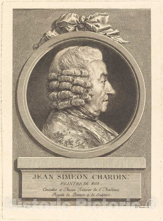 Art Print : Jean Francois Rousseau, Jean Baptiste Simeon Chardin, 1776 - Vintage Wall Art